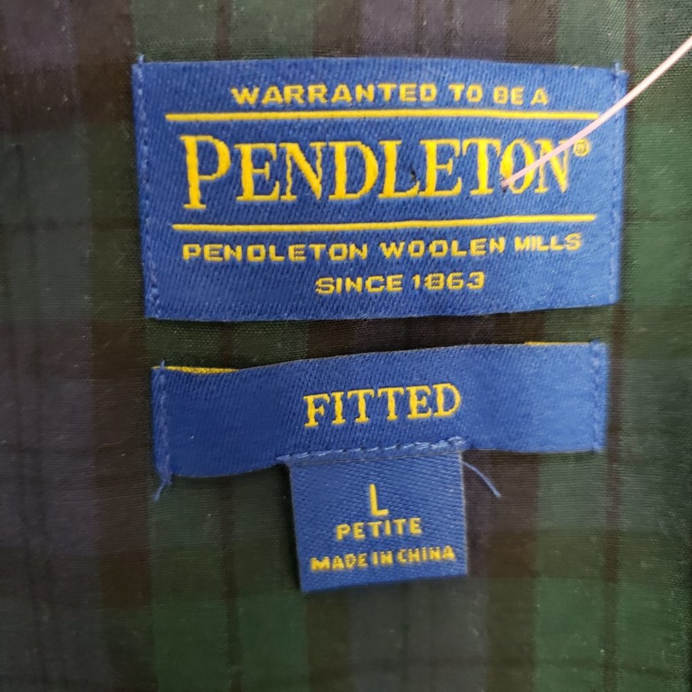 Blue Button Down Pendleton Womens Shirt Blouse Pl… - image 7